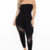 Plus Size Strapless Fishnet Jumpsuit - Black -Kitchensuppliesdeal curvy sense jumpsuits and rompers plus size strapless fishnet jumpsuit black 29267446431841