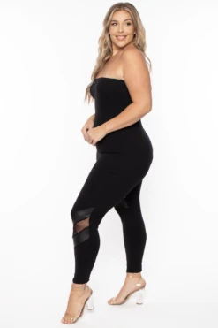 Plus Size Strapless Fishnet Jumpsuit - Black 6 Plus Size Strapless Fishnet Jumpsuit - Black -Kitchensuppliesdeal curvy sense jumpsuits and rompers plus size strapless fishnet jumpsuit black 29267446661217