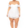 Plus Size Sweetheart Romper - Ivory 1 Plus Size Sweetheart Romper - Ivory -Kitchensuppliesdeal curvy sense jumpsuits and rompers plus size sweetheart romper ivory 31278047952993