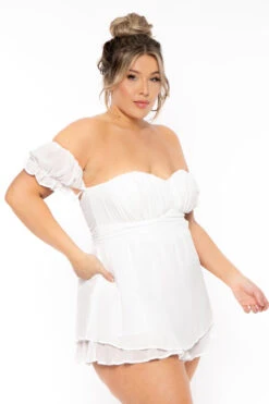 Plus Size Sweetheart Romper - Ivory -Kitchensuppliesdeal curvy sense jumpsuits and rompers plus size sweetheart romper ivory 31278048313441