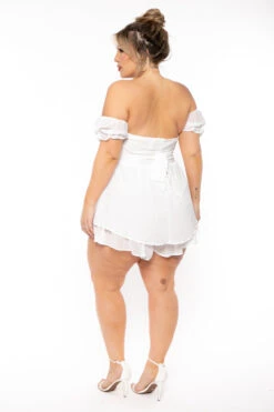 Plus Size Sweetheart Romper - Ivory -Kitchensuppliesdeal curvy sense jumpsuits and rompers plus size sweetheart romper ivory 31278048477281