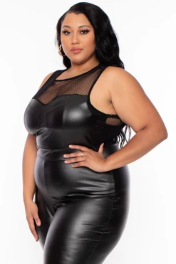 Plus Size Taneesha Mesh Jumpsuit - Black 4 Plus Size Taneesha Mesh Jumpsuit - Black -Kitchensuppliesdeal curvy sense jumpsuits and rompers plus size taneesha mesh jumpsuit black 29254559039585