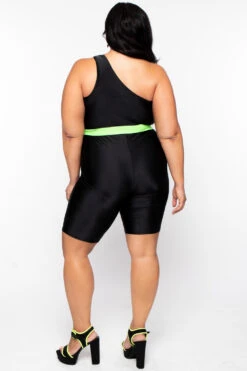 Plus Size Totally Rad Bodycon Romper - Black 4 Plus Size Totally Rad Bodycon Romper - Black -Kitchensuppliesdeal curvy sense jumpsuits and rompers plus size totally rad bodycon romper black 29269599748193