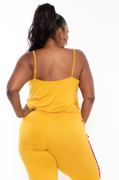 Ambiance Plus Size Varsity Lounge Jumpsuit - Mustard -Kitchensuppliesdeal curvy sense jumpsuits and rompers plus size varsity lounge jumpsuit mustard 29256894316641