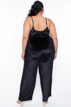 Plus Size Veronica Velour Catsuit - Black -Kitchensuppliesdeal curvy sense jumpsuits and rompers plus size veronica velour catsuit black 29256463351905