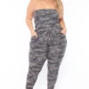 Plus Size Viviana Strapless Jumpsuit - Camo -Kitchensuppliesdeal curvy sense jumpsuits and rompers plus size viviana strapless jumpsuit camo 29272094507105