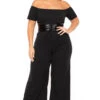 Plus Size Waist Snatcher Wide Leg Jumpsuit - Black 1 Plus Size Waist Snatcher Wide Leg Jumpsuit - Black -Kitchensuppliesdeal curvy sense jumpsuits and rompers plus size waist snatcher wide leg jumpsuit black 30103450288225