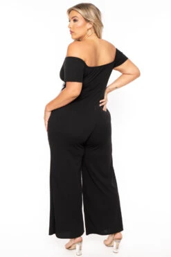 Plus Size Waist Snatcher Wide Leg Jumpsuit - Black -Kitchensuppliesdeal curvy sense jumpsuits and rompers plus size waist snatcher wide leg jumpsuit black 30103451861089