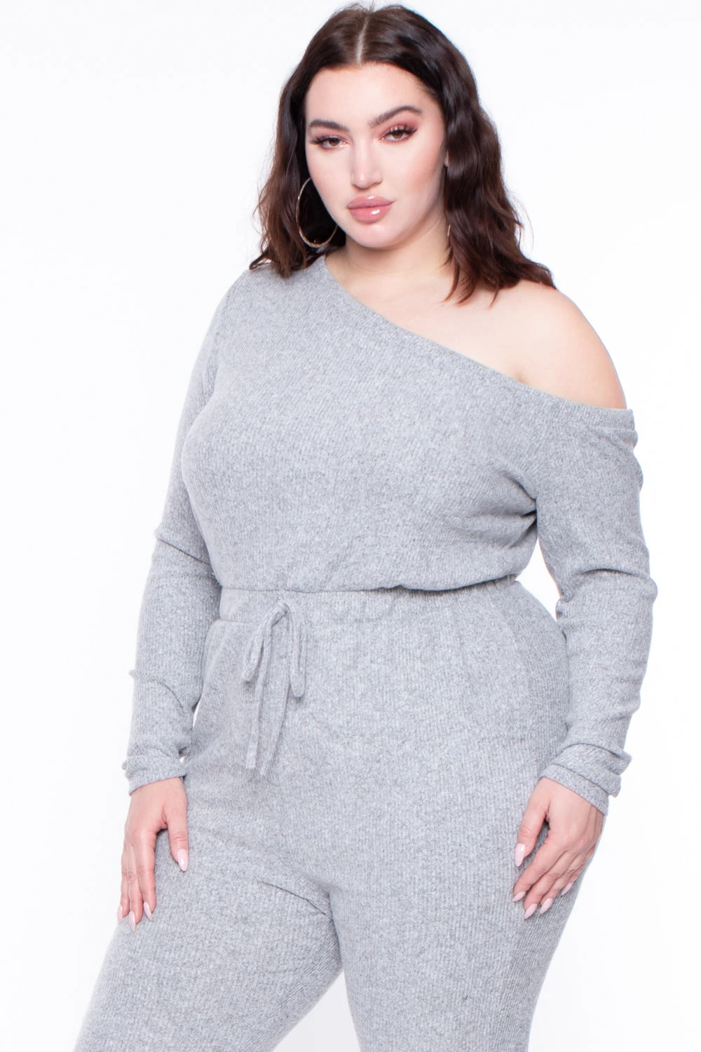Plus Size Zadie Ribbed Jumpsuit - Heather Grey Plus Size Zadie Ribbed Jumpsuit - Heather Grey -Kitchensuppliesdeal curvy sense jumpsuits and rompers plus size zadie ribbed jumpsuit heather grey 29270948479073