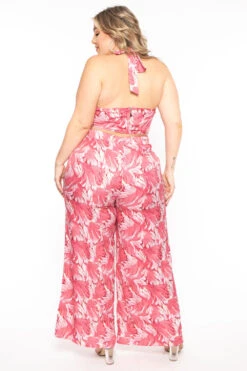 Plus Size Amina 2PC Print Matching Set - Pink -Kitchensuppliesdeal curvy sense matching sets plus size amina 2pc print matching set pink 31497220948065