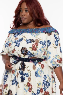 Plus Size Barcelona Top & Skirt Set - Ivory -Kitchensuppliesdeal curvy sense matching sets plus size barcelona top skirt set ivory 29883149713505