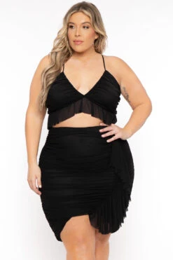 Plus Size Cami Top And Ruffle Skirt 2pc Matching Set - Black 6 Plus Size Cami Top And Ruffle Skirt 2pc Matching Set - Black -Kitchensuppliesdeal curvy sense matching sets plus size cami and ruffle skirt 2pc matching set black 31921346871393