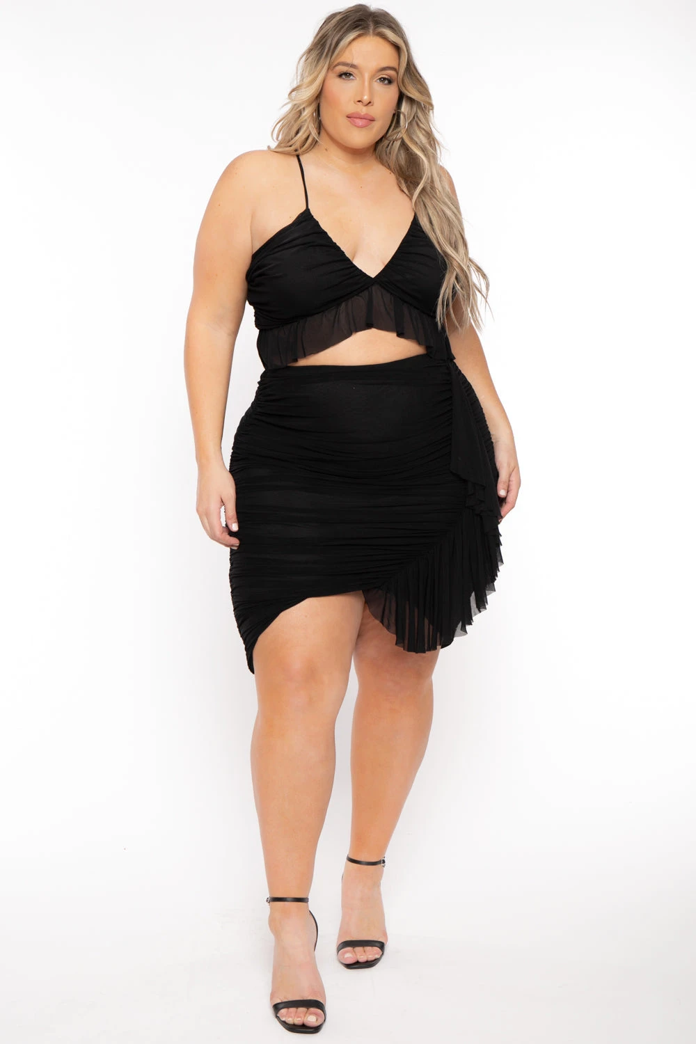 Plus Size Cami Top and Ruffle Skirt 2pc Matching Set - Black Plus Size Cami Top And Ruffle Skirt 2pc Matching Set - Black -Kitchensuppliesdeal curvy sense matching sets plus size cami and ruffle skirt 2pc matching set black 31921346969697