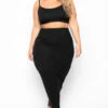 Plus Size Connie Crop Top & Skirt Set - Black -Kitchensuppliesdeal curvy sense matching sets plus size connie crop top skirt set black 29706868293729