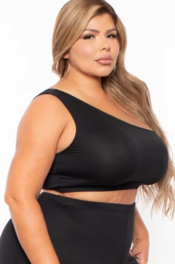 Plus Size Crop Top And Leggings Set - Black -Kitchensuppliesdeal curvy sense matching sets plus size crop top and leggings set black 29704396177505