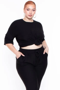 Plus Size Dee Lounge Set- Black -Kitchensuppliesdeal curvy sense matching sets plus size dee lounge set black 29707156783201