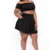 Plus Size Dioceline Off Shoulder Crop Top & Skirt Set - Black 1 Plus Size Dioceline Off Shoulder Crop Top & Skirt Set - Black -Kitchensuppliesdeal curvy sense matching sets plus size dioceline off shoulder crop top skirt set black 31578688815201