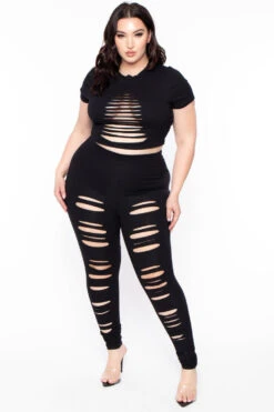 Front Page -Kitchensuppliesdeal curvy sense matching sets plus size distressed legging crop top set black 29707724390497