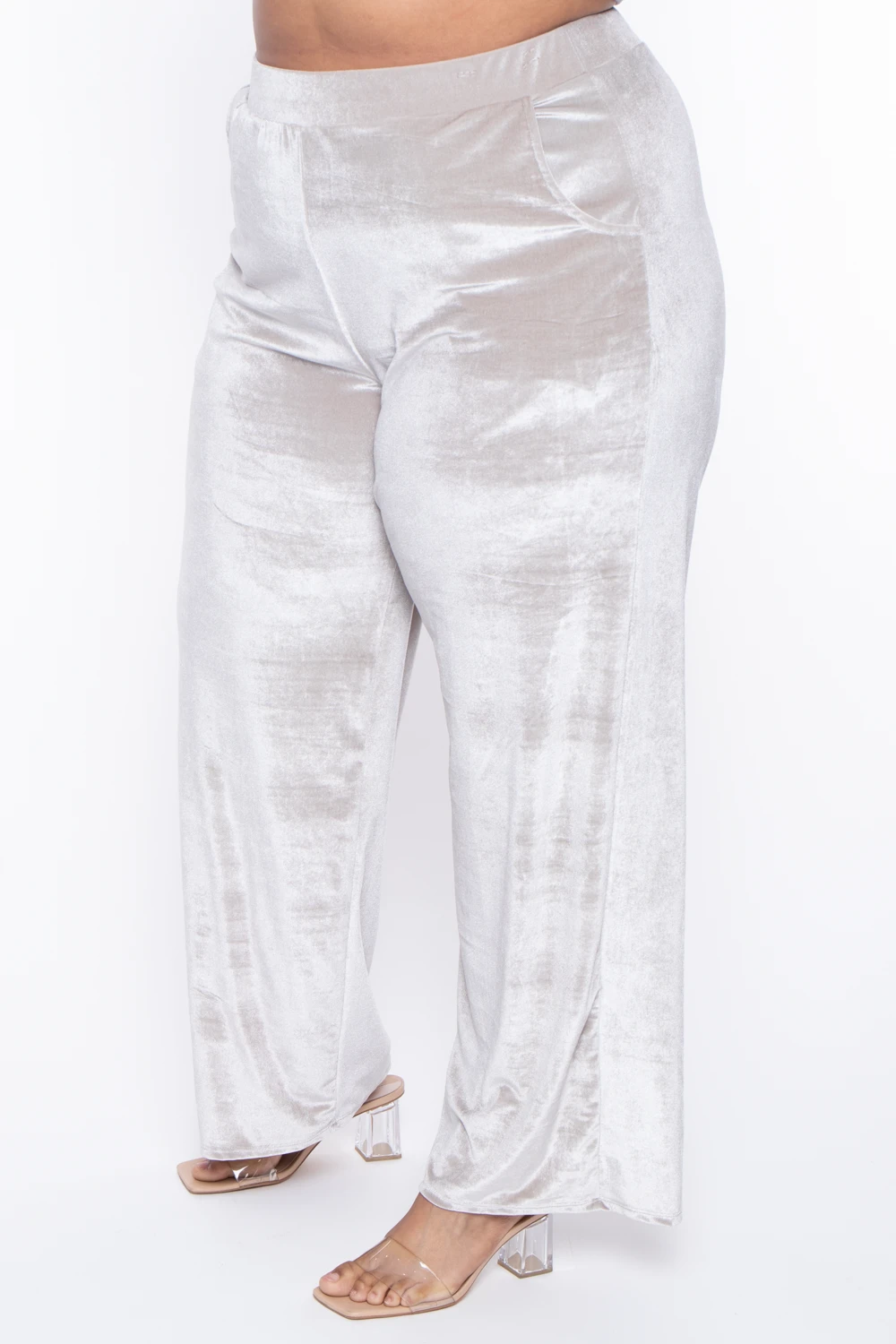 Plus Size Eloise Velour Bandeau & Pant Set - Stone Plus Size Eloise Velour Bandeau & Pant Set - Stone -Kitchensuppliesdeal curvy sense matching sets plus size eloise velour bandeau pant set stone 29705776463969