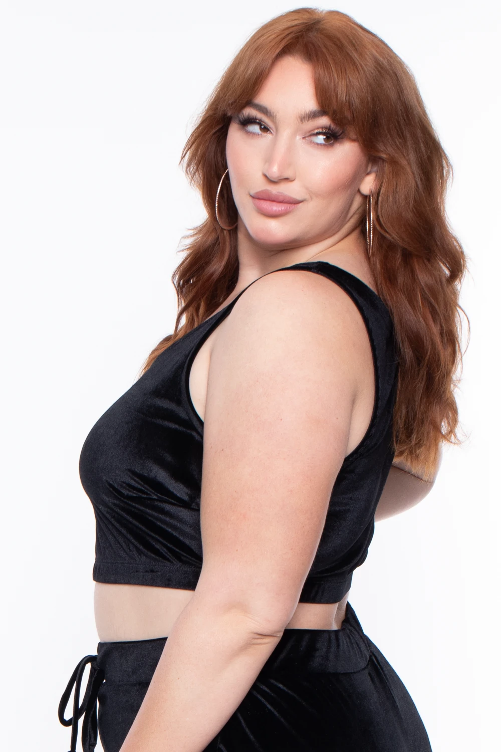Plus Size Gaby Velour Tank & Jogger Set - Black Plus Size Gaby Velour Tank & Jogger Set - Black -Kitchensuppliesdeal curvy sense matching sets plus size gaby velour tank jogger set black 29588749451361