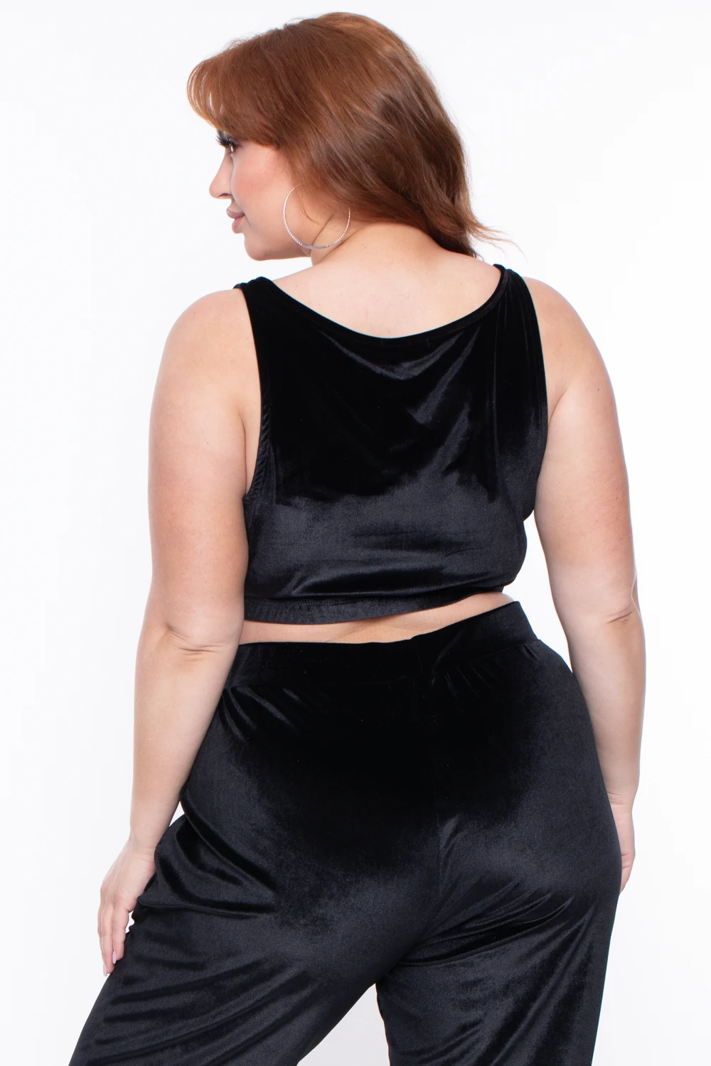 Plus Size Gaby Velour Tank & Jogger Set - Black Plus Size Gaby Velour Tank & Jogger Set - Black -Kitchensuppliesdeal curvy sense matching sets plus size gaby velour tank jogger set black 29589969731681