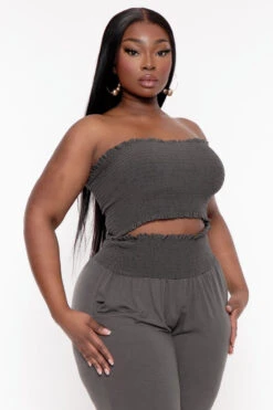 Plus Size Ginara Matching Jogger Set - Ash Grey -Kitchensuppliesdeal curvy sense matching sets plus size ginara matching jogger set ash grey 31792786571361