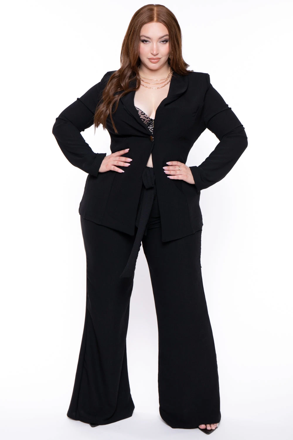 Plus Size HBIC Pant Suit - Black Plus Size HBIC Pant Suit - Black -Kitchensuppliesdeal curvy sense matching sets plus size hbic pant suit black 31638864101473