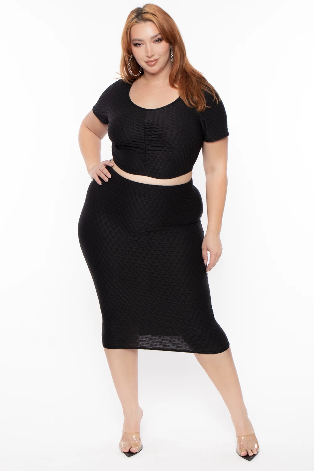 Plus Size Isla Textured Matching Set - Black Plus Size Isla Textured Matching Set - Black -Kitchensuppliesdeal curvy sense matching sets plus size isla textured matching set black 29587697467489