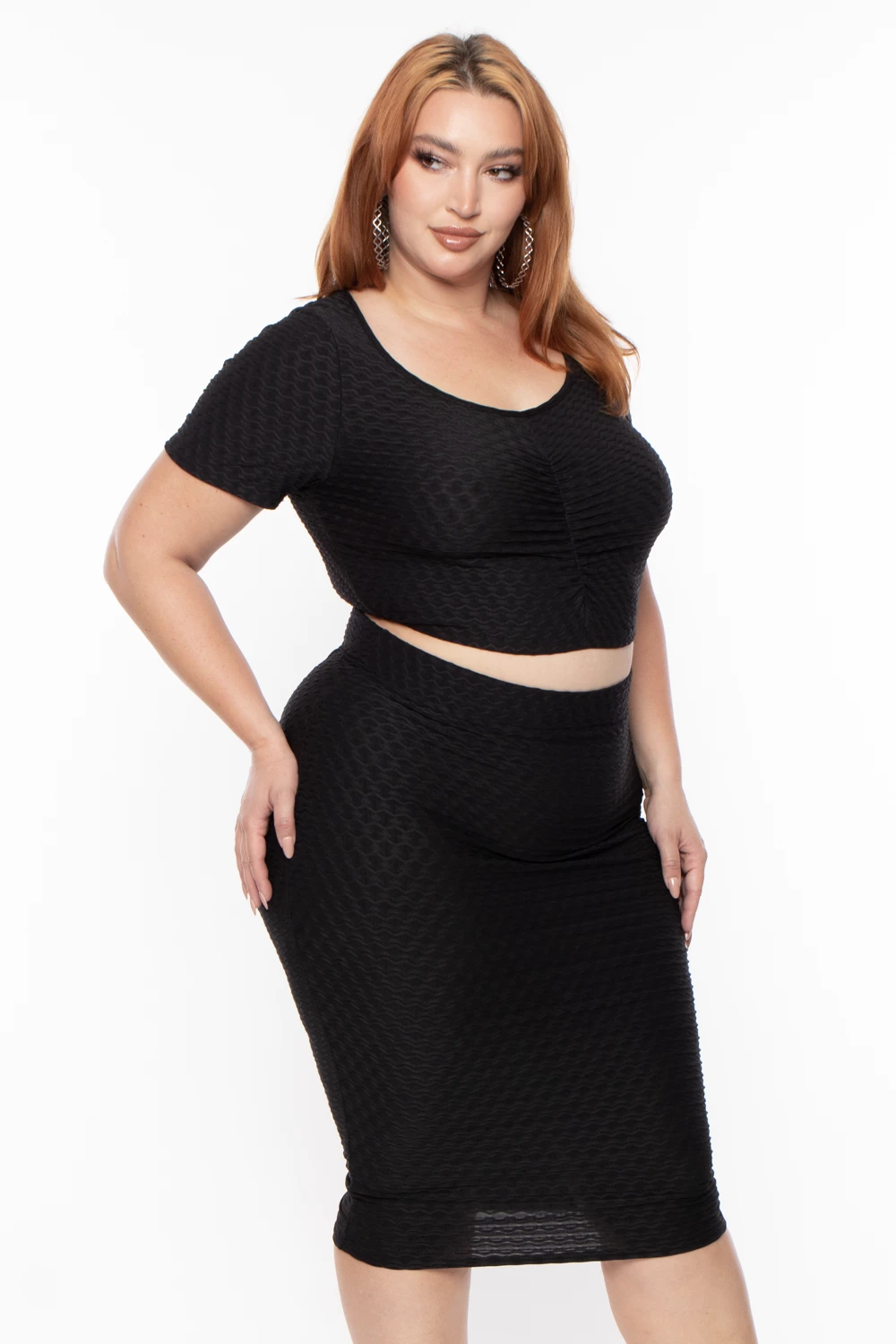 Plus Size Isla Textured Matching Set - Black Plus Size Isla Textured Matching Set - Black -Kitchensuppliesdeal curvy sense matching sets plus size isla textured matching set black 29587698581601