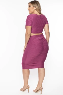 Plus Size Isla Textured Matching Set - Magenta 4 Plus Size Isla Textured Matching Set - Magenta -Kitchensuppliesdeal curvy sense matching sets plus size isla textured matching set magenta 29883814871137