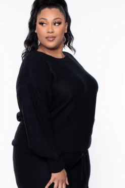 Plus Size Knit Sweater And Shorts Set - Black 6 Plus Size Knit Sweater And Shorts Set - Black -Kitchensuppliesdeal curvy sense matching sets plus size knit sweater and shorts set black 29587205259361
