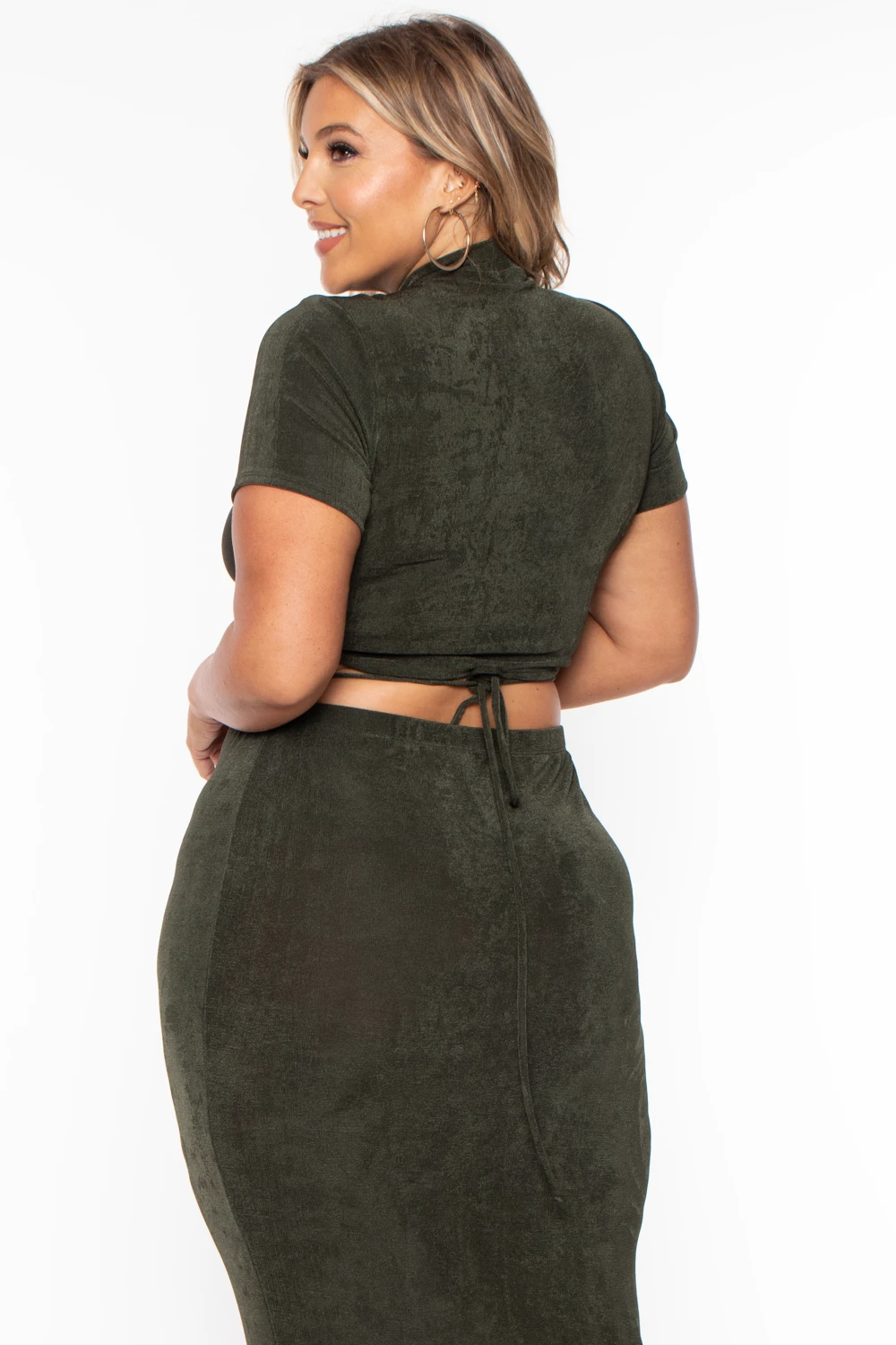 Plus Size Leanne Slinky Matching Set - Olive Plus Size Leanne Slinky Matching Set - Olive -Kitchensuppliesdeal curvy sense matching sets plus size leanne slinky matching set olive 29442576220257