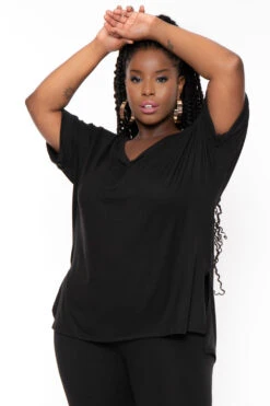 Plus Size Lexa Tee And Legging Pant Set - Black -Kitchensuppliesdeal curvy sense matching sets plus size lexa tee and legging pant set black 30026066362465
