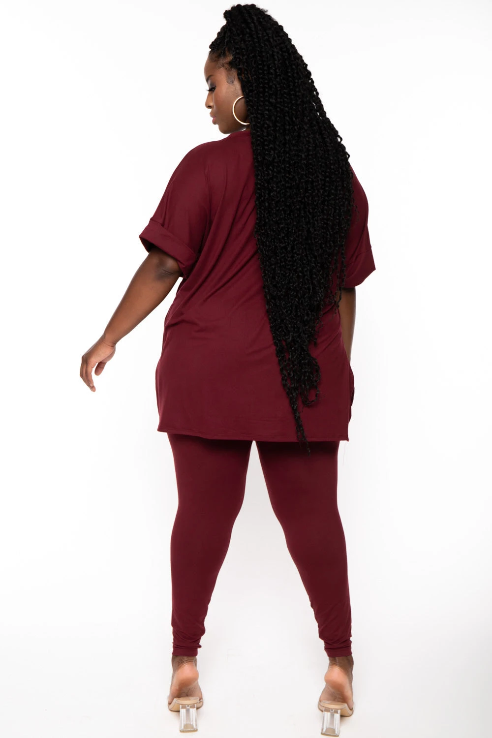 Plus Size Lexa Tee And Legging Pant Set - Burgundy Plus Size Lexa Tee And Legging Pant Set - Burgundy -Kitchensuppliesdeal curvy sense matching sets plus size lexa tee and legging pant set burgundy 30021045059681