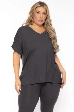 Plus Size Lexa Tee And Legging Pant Set - Grey 3 Plus Size Lexa Tee And Legging Pant Set - Grey -Kitchensuppliesdeal curvy sense matching sets plus size lexa tee and legging pant set grey 30026069934177