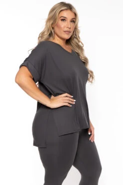 Plus Size Lexa Tee And Legging Pant Set - Grey 6 Plus Size Lexa Tee And Legging Pant Set - Grey -Kitchensuppliesdeal curvy sense matching sets plus size lexa tee and legging pant set grey 30026262052961