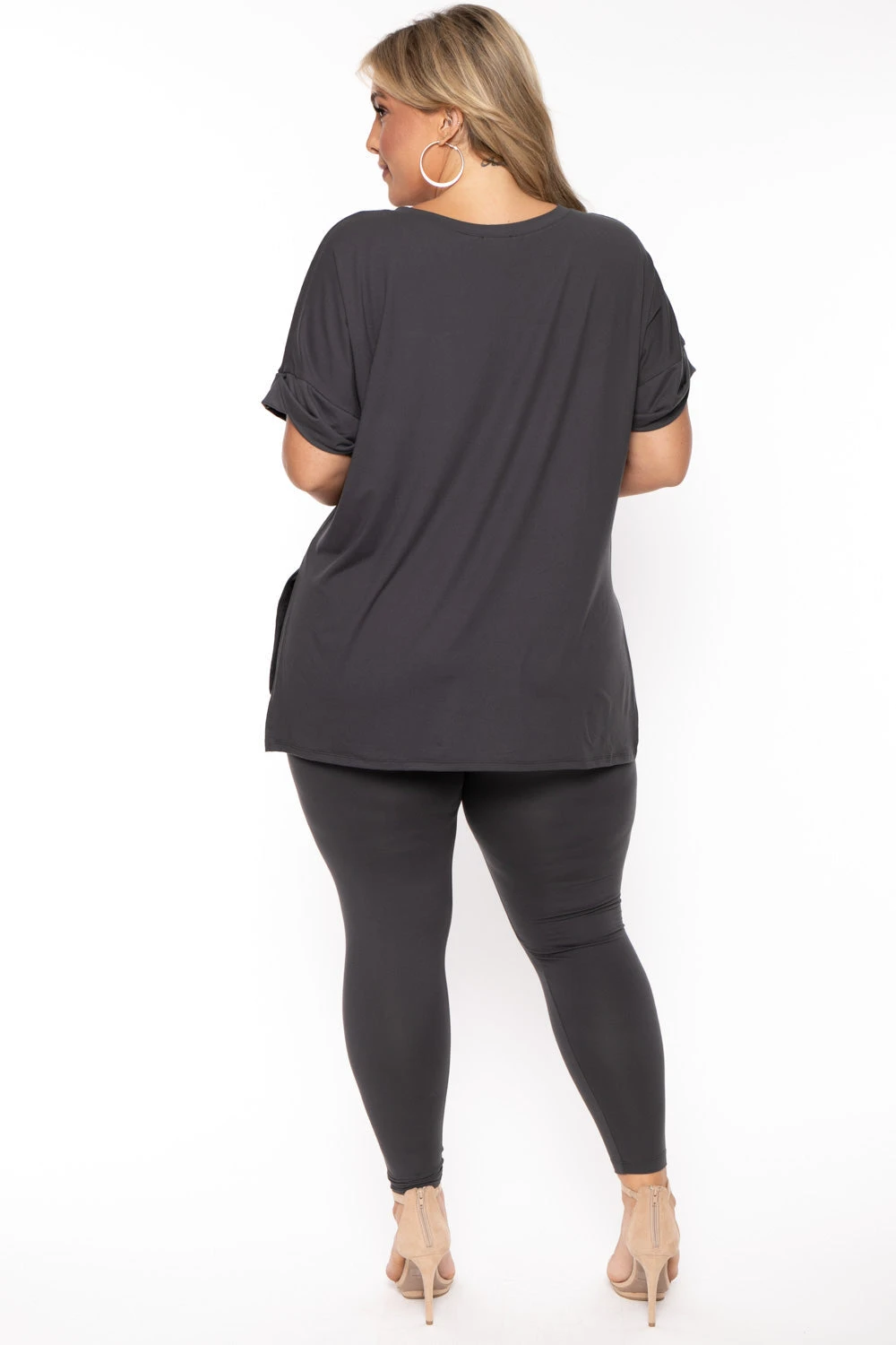 Plus Size Lexa Tee And Legging Pant Set - Grey Plus Size Lexa Tee And Legging Pant Set - Grey -Kitchensuppliesdeal curvy sense matching sets plus size lexa tee and legging pant set grey 30026262511713