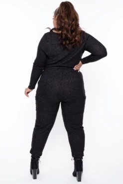 Plus Size Mila Lounge Jogger Set - Black 4 Plus Size Mila Lounge Jogger Set - Black -Kitchensuppliesdeal curvy sense matching sets plus size mila lounge jogger set black 29440900464737