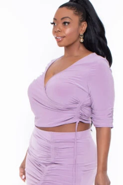 Plus Size Naila Matching Skirt Set- Lavender -Kitchensuppliesdeal curvy sense matching sets plus size naila matching skirt set lavender 29447632224353