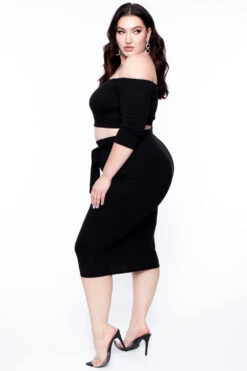 Plus Size Off The Shoulder Matching Set - Black 6 Plus Size Off The Shoulder Matching Set - Black -Kitchensuppliesdeal curvy sense matching sets plus size off the shoulder matching set black 29447670726753
