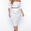 Plus Size Off The Shoulder Matching Set - Ivory 1 Plus Size Off The Shoulder Matching Set - Ivory -Kitchensuppliesdeal curvy sense matching sets plus size off the shoulder matching set ivory 29440230391905