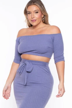 Plus Size Off The Shoulder Matching Set - Periwinkle 4 Plus Size Off The Shoulder Matching Set - Periwinkle -Kitchensuppliesdeal curvy sense matching sets plus size off the shoulder matching set periwinkle 29447671087201