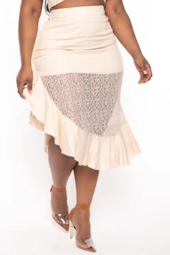 Plus Size Rosalia Top & Ruffle Skirt Set - Tan 5 Plus Size Rosalia Top & Ruffle Skirt Set - Tan -Kitchensuppliesdeal curvy sense matching sets plus size rosalia top ruffle skirt set tan 31636273627233