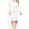 Plus Size Shayla 2PC Cardigan And Dress -Ivory -Kitchensuppliesdeal curvy sense matching sets plus size shayla 2pc cardigan and dress ivory 31996541730913