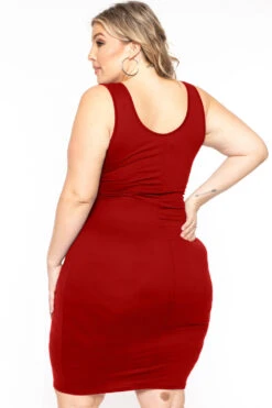 Plus Size Shayla 2PC Cardigan And Dress -Red -Kitchensuppliesdeal curvy sense matching sets plus size shayla 2pc cardigan and dress red 32127035441249