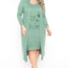 Plus Size Shayla 2PC Cardigan And Dress -Sage -Kitchensuppliesdeal curvy sense matching sets plus size shayla 2pc cardigan and dress sage 32006594789473