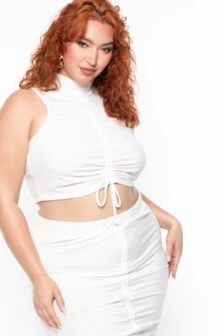 Plus Size Sora Crop Top & Skirt Set - Ivory 6 Plus Size Sora Crop Top & Skirt Set - Ivory -Kitchensuppliesdeal curvy sense matching sets plus size sora crop top skirt set ivory 29254009552993