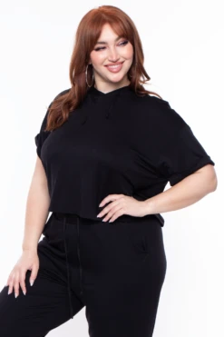 Plus Size Stelle Crop Hoodie & Joggers Set - Black 6 Plus Size Stelle Crop Hoodie & Joggers Set - Black -Kitchensuppliesdeal curvy sense matching sets plus size stelle crop hoodie joggers set black 29254349652065