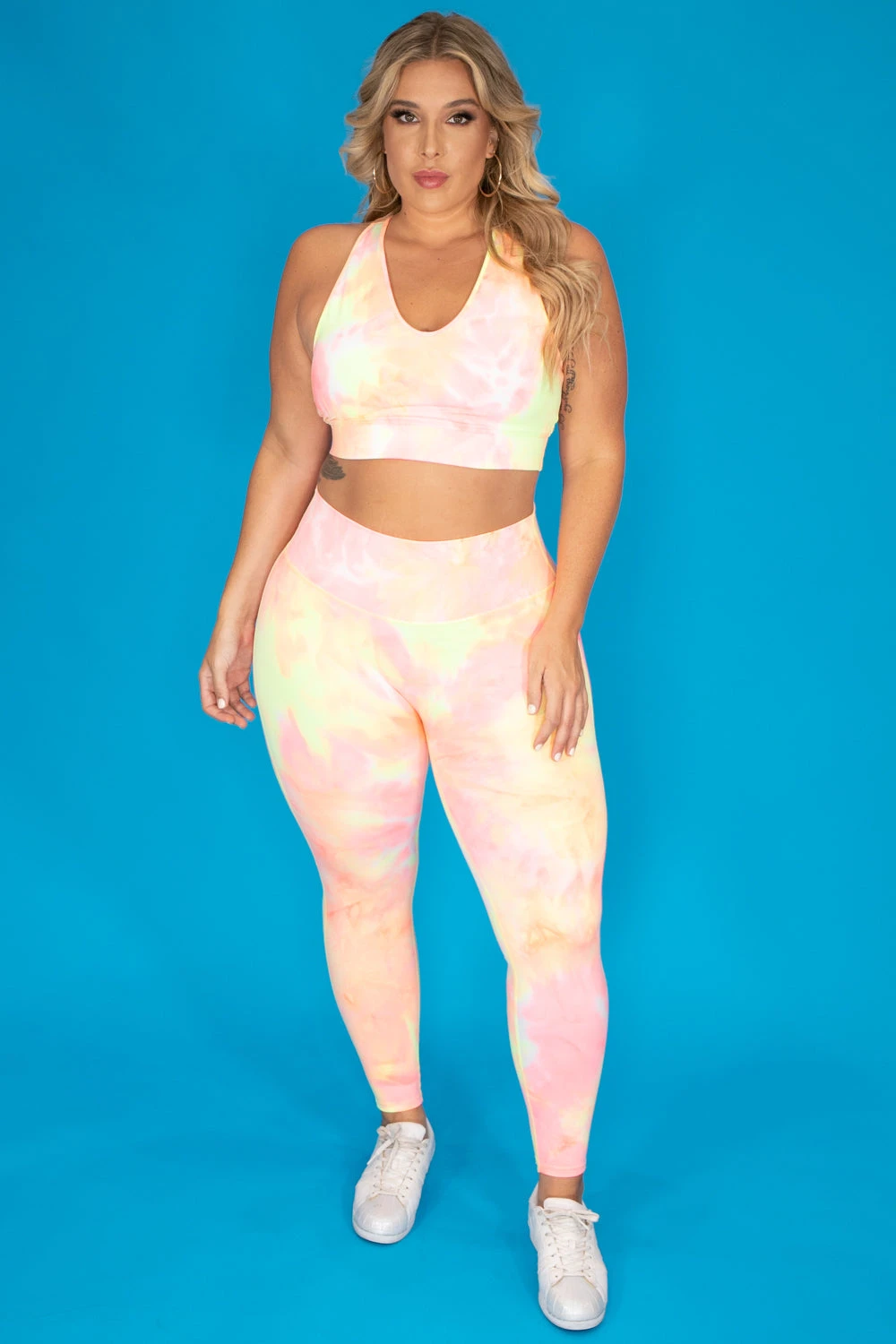 Plus Size Terri Tie Dye Legging Set - Neon Pink Plus Size Terri Tie Dye Legging Set - Neon Pink -Kitchensuppliesdeal curvy sense matching sets plus size terri tie dye legging set neon pink 29593054117985