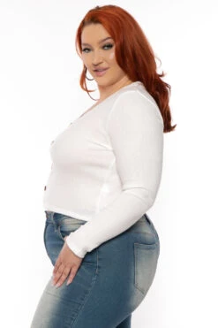 Ambiance Plus Size Delaney Sweater - Ivory -Kitchensuppliesdeal curvy sense sweaters cardigans plus size delaney sweater ivory 30598986629217